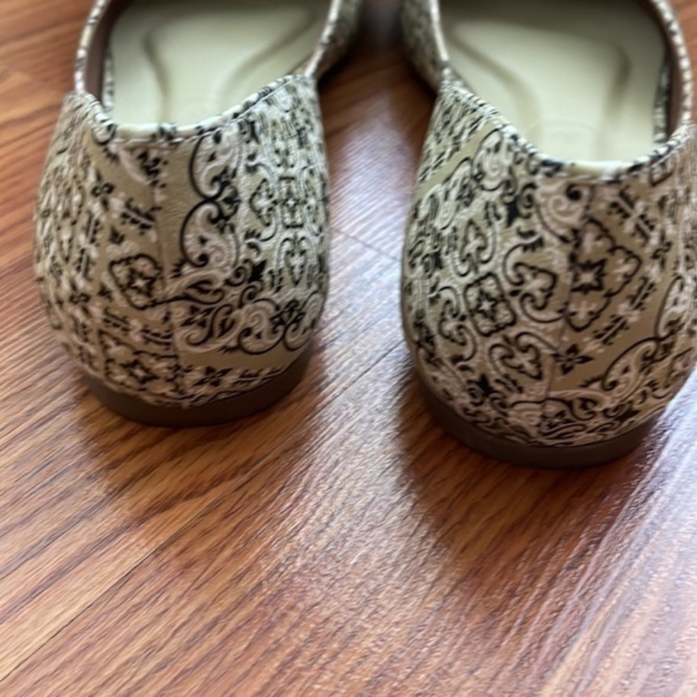 Anthropologie Vicenza Printed Bow Flats Green - Picture 3 of 5
